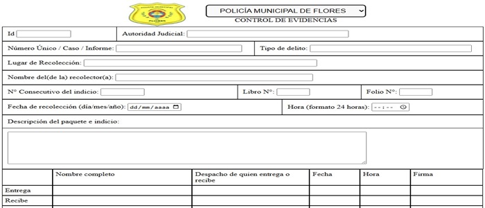 C.S.I. Jaco 5.0 ETIQUETA EVIDENCIAS